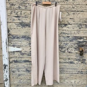 NWT Linda Lundstrom Elegant Sheer Wide Leg Pants with Split Hem Size 16